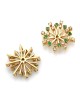 Emerald and Diamond Snowflake Earring Jackets in Yellow Gold